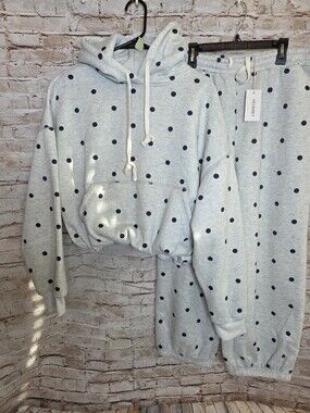 Veveret 2 Piece Jogger Set Size Medium NEW Polka Dot